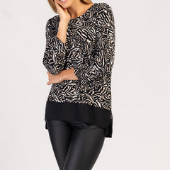 MIRA - ДАМСКА МОДНА ТЕНИСКА С ДЪЛЪГ РЪКАВ