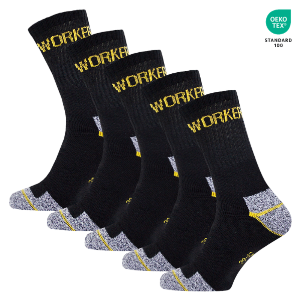 WORKDRY™ – РАБОТНИ ЧОРАПИ 5 В 1 СЪС СЕРТИФИКАТ OEKO‑TEX (5 КОС В КОМПЛЕТУ) - 1,38 € ЗА БР